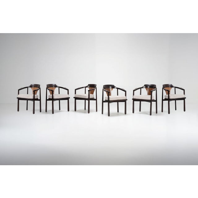 Mid-Century Modern Edward Wormley for Dunbar Six Dining Chairs,Model 935 "Horseshoe Chairs" 1965c. For Sale - Image 3 of 13
