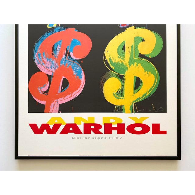 Contemporary Andy Warhol Estate Vintage 1989 First Edition Lithograph Print Large Framed Pop Art Poster " Dollar Signs ( $4 ) " 1982 For Sale - Image 3 of 12