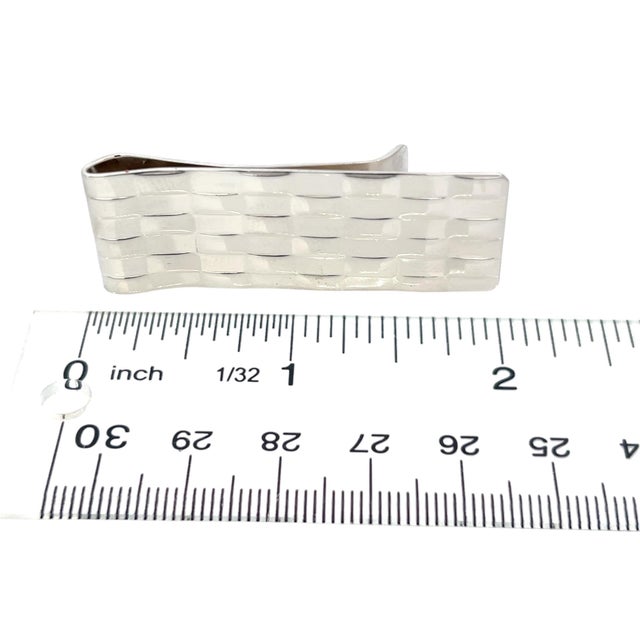 Tiffany & Co Weave Money Clip Sterling Silver 16.6 Grams Estate For Sale - Image 9 of 12