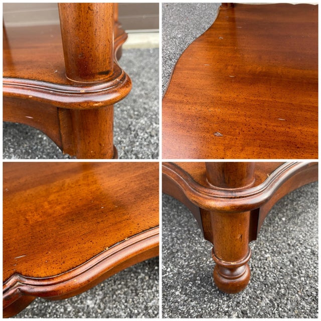 21st Century Harden Furniture Serpentine British Colonial Cherry Center Table For Sale - Image 10 of 12