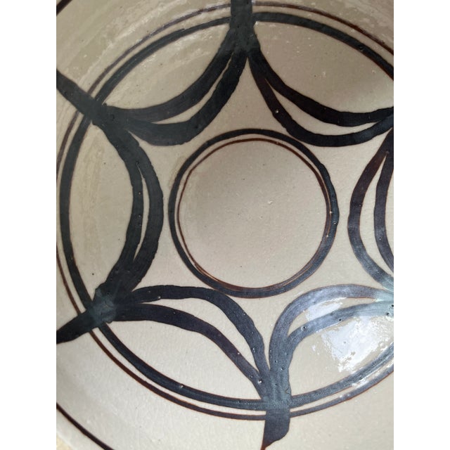 Brown Vintage Handmade Studio Art Pottery 10" Bowl-Signed For Sale - Image 8 of 9