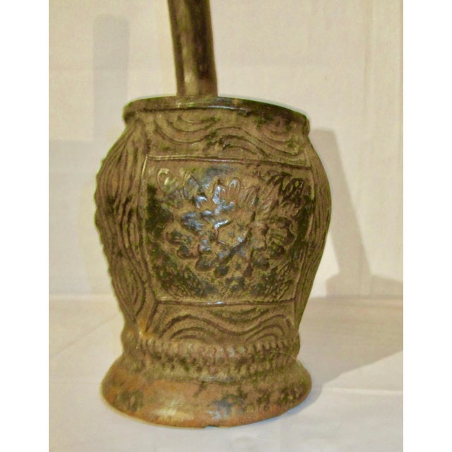 Rustic Cast Iron Mortar and Pestle Eastern European Antique For Sale - Image 3 of 7