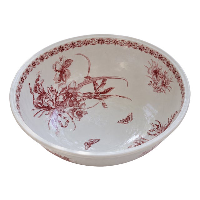 Antique French Salad Bowl by Bertrand Bordeaux Anémone For Sale