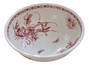 Antique French Salad Bowl by Bertrand Bordeaux Anémone