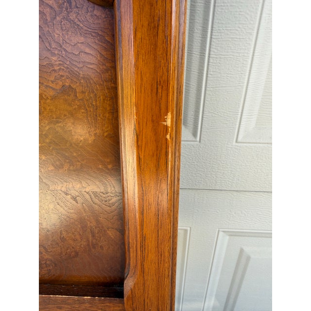 1970s King Wood & Rattan Headboard For Sale - Image 5 of 5