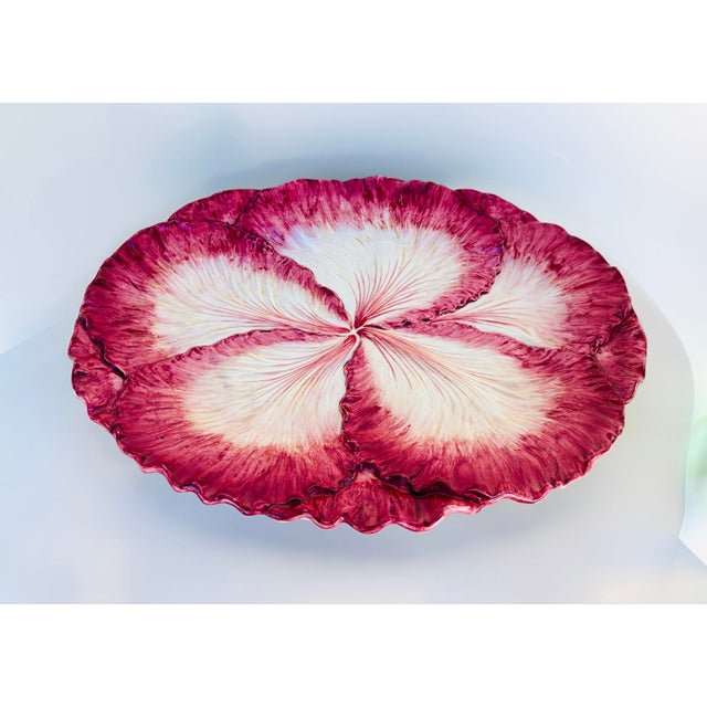 Fitz and Floyd Fitz & Floyd Red Cabbage Leaf Platter For Sale - Image 4 of 5