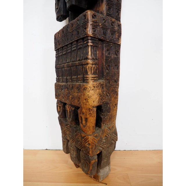 Antique Hand-Carved Wooden Pillar Column, Afghanistan / Pakistan, 1890s For Sale - Image 3 of 12