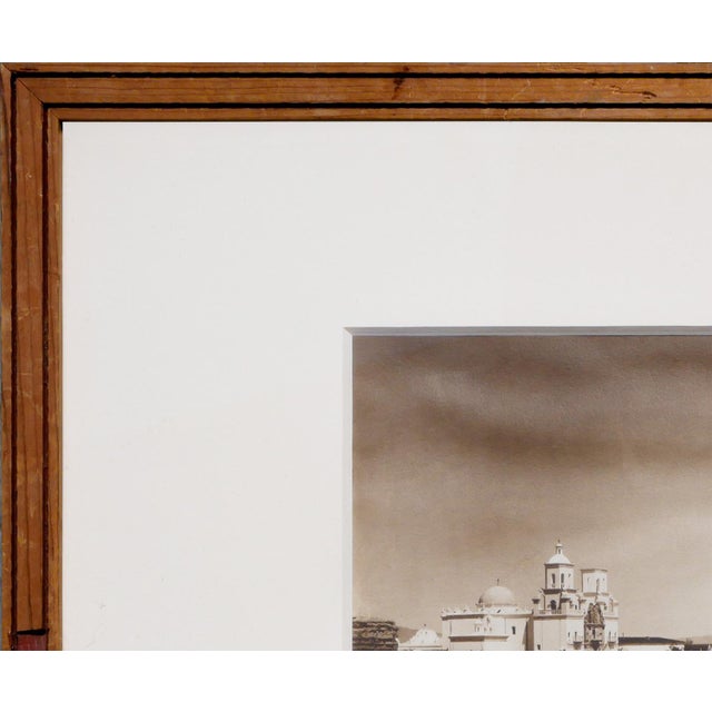 Realism Sepia-Toned Architectural Photograph of San Xavier Mission in Tucson, Arizona, Mid 20th Century For Sale - Image 3 of 8
