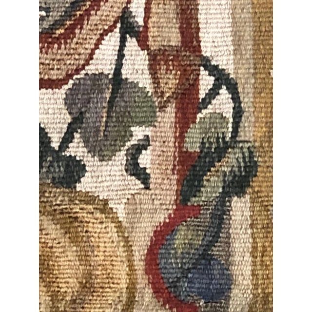 Green 18th Century Small Fruit and Floral Green Yellow Red Tapestry, 1780s For Sale - Image 8 of 14