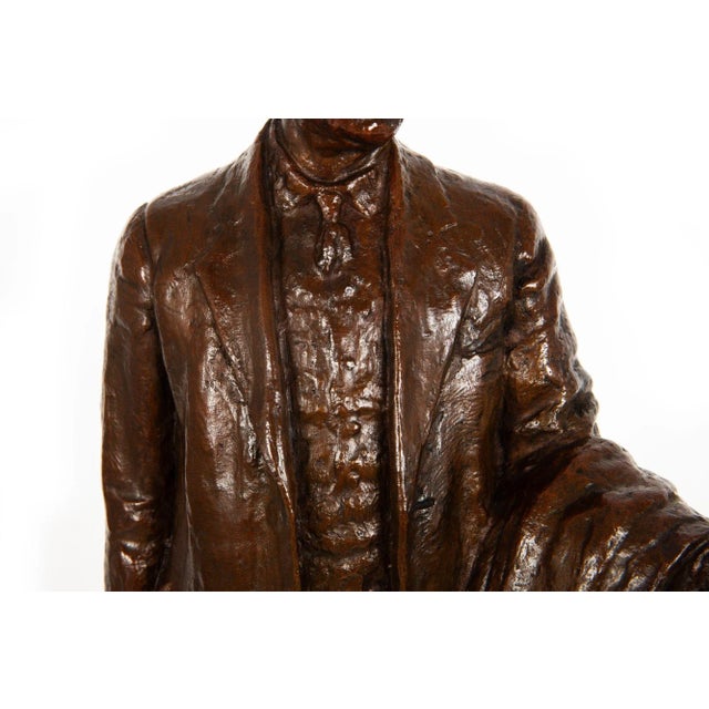 Brown Rare American Bronze Sculpture of Prison Reformer Thomas Mott Osborne For Sale - Image 8 of 18