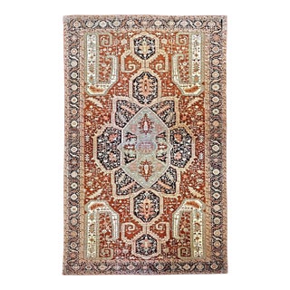 Turkish Serapi Wool 16X25 Rust, Black & Tan Handmade Area Rug #1141351 For Sale
