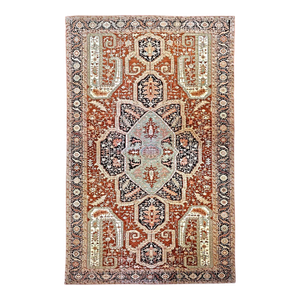 Turkish Serapi Wool 16X25 Rust, Black & Tan Handmade Area Rug #1141351