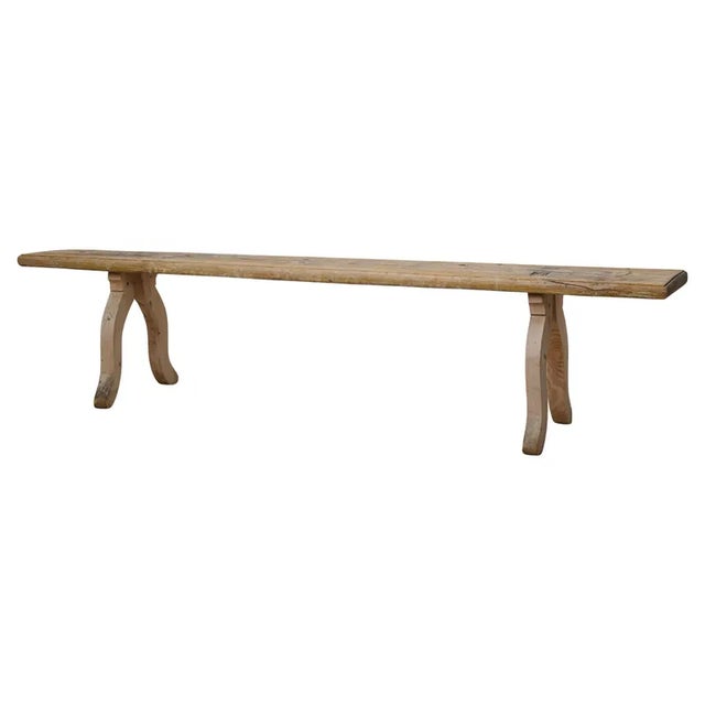 Antique Swedish Folk Art Bench For Sale - Image 10 of 10