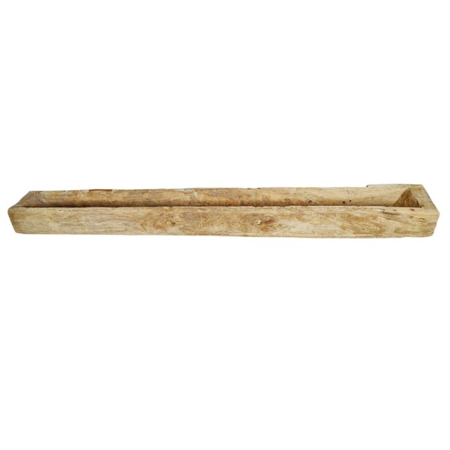 Vintage Old Narrow Wood Trough For Sale In Los Angeles - Image 6 of 6