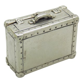 Vintage Italian Silver 800 Luggage Miniature Box by Raspini, Arezzo, 1970s For Sale