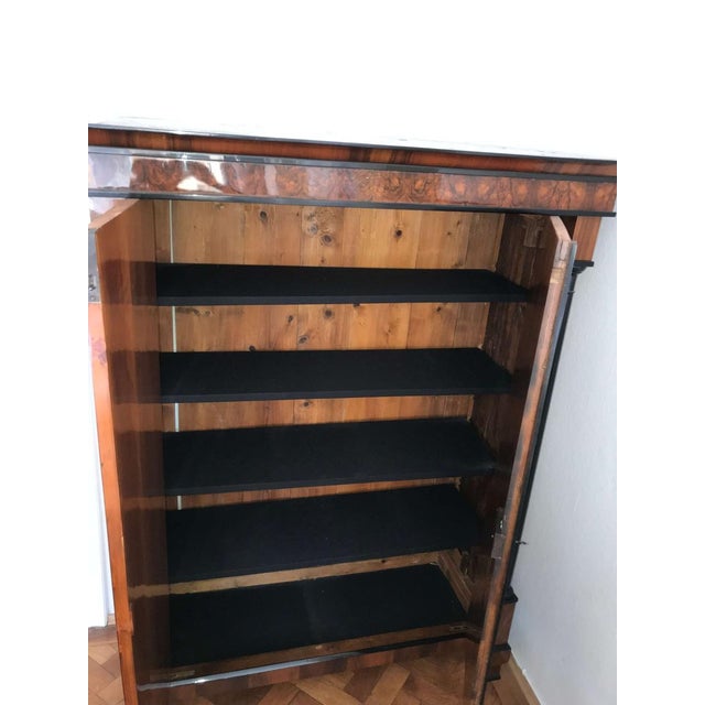 Biedermeier Armoire, Walnut Veneer and Full Columns, Austria, circa 1820 For Sale - Image 3 of 17