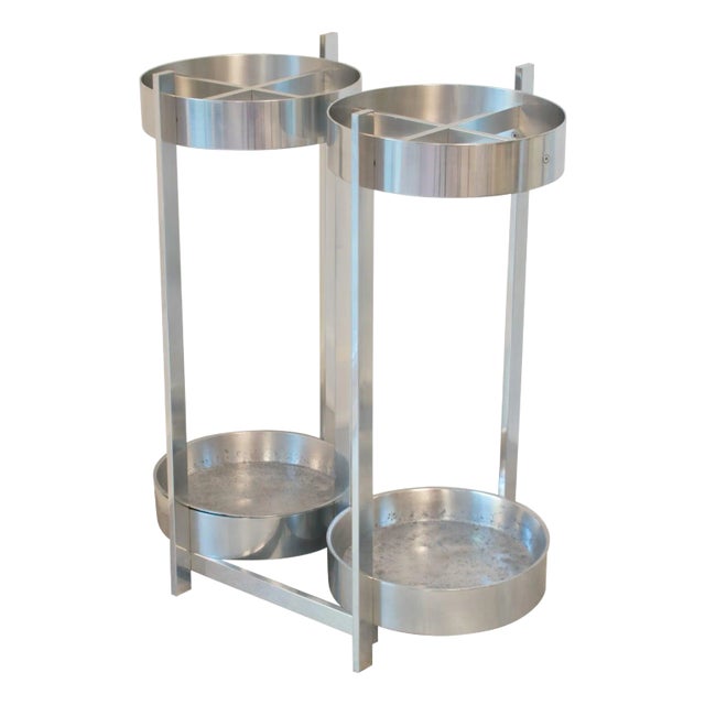 Mid-Century Industrial Aluminum Umbrella Stand Holder For Sale