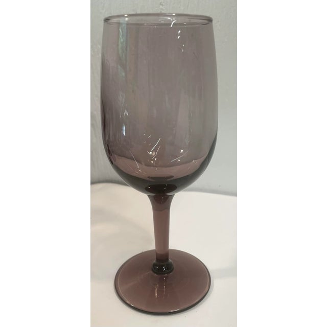 Vintage Amethyst Wine Glasses - Set of 24 For Sale - Image 4 of 6