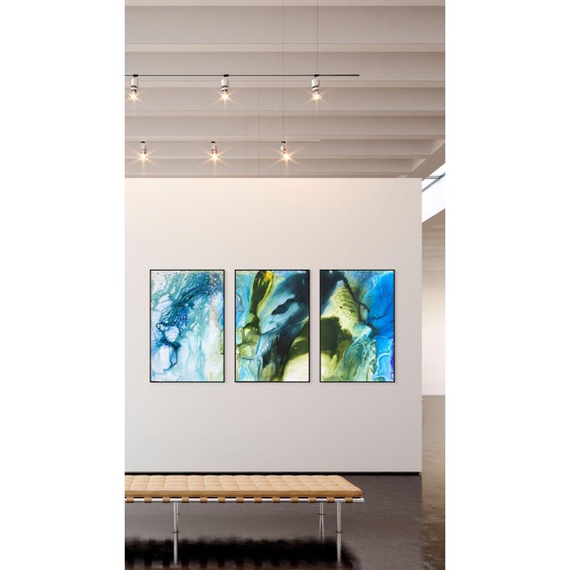 Abstract Contemporary Abstract Ink on Paper "Bois De Boulogne 2 (Triptych)" by Martin Reyna For Sale - Image 3 of 5