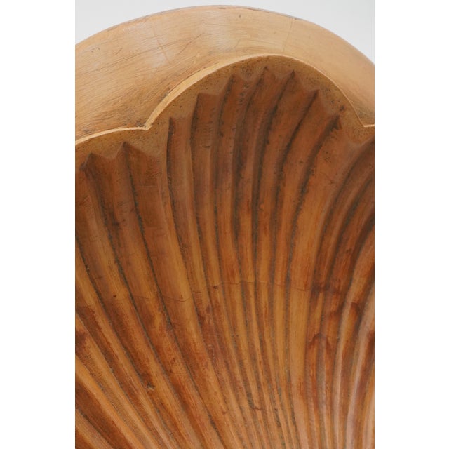Wood 1980s Pair Italian Shell Carved Wood Wall Shelves For Sale - Image 7 of 9