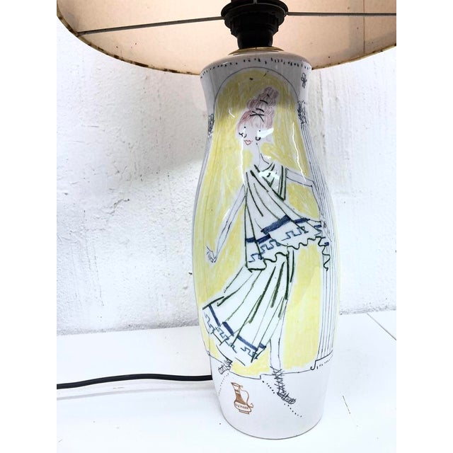 Italian Ceramic Table Lamp by Milvia Quadrifoglio, 1950s For Sale - Image 6 of 15