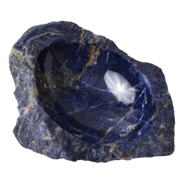 Blue Stone Bowl, 1970s For Sale