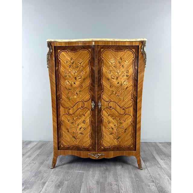 20th Century Louis XV Style Marquetry Wardrobe For Sale - Image 11 of 11