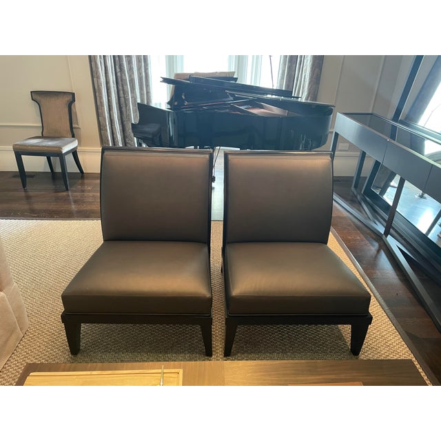 Wood Holly Hunt Armless Chairs - 2 Pairs Available For Sale - Image 7 of 8