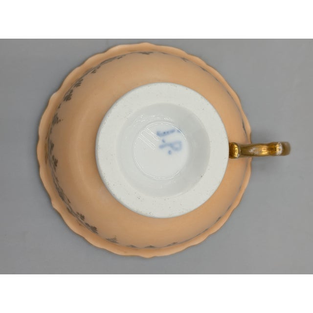 19th Century Jacob Petit French Porcelain Cup & Saucer Floral Design For Sale - Image 12 of 12