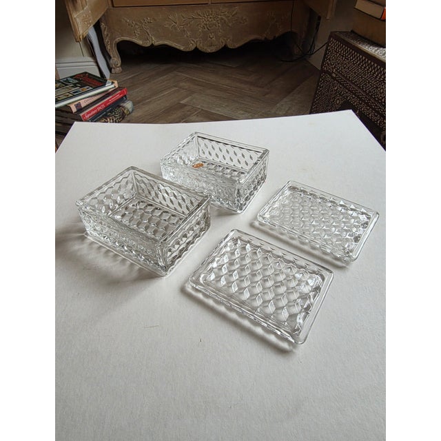1960s Pair of Fostoria Glass Boxes For Sale - Image 5 of 6