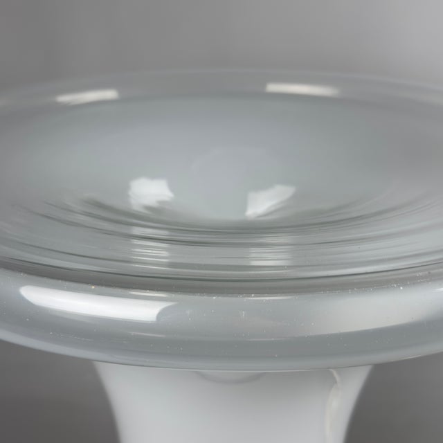 White Large Vintage Opal Murano Glass Table Lamp by Gino Vistosi, 1970s For Sale - Image 8 of 14