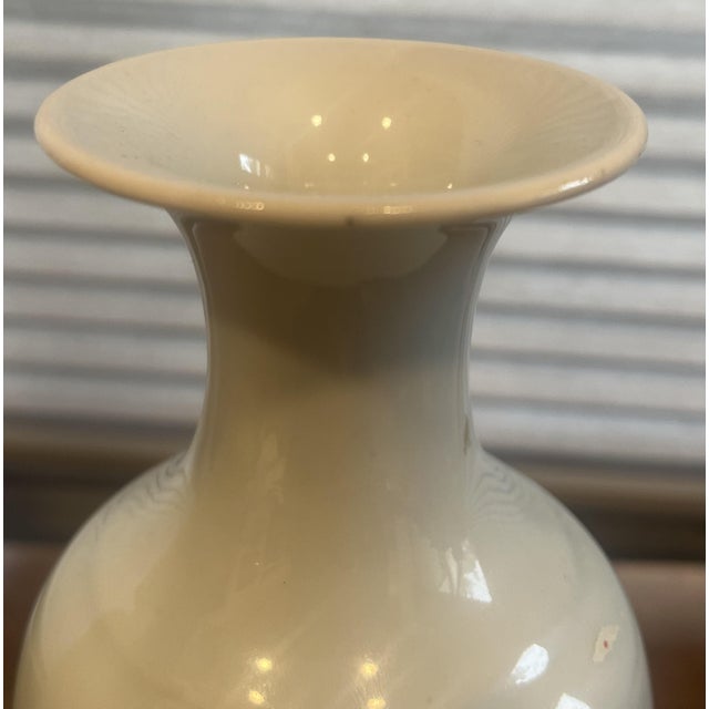 White Vintage Famille Rose Chinese Porcelain Vase For Sale - Image 8 of 10