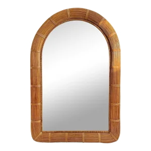 1970s Bamboo Arched Mirror