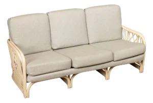 Brighton Pavilion Style Vintage Rattan Three-Seat Sofa