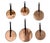 Fabulous set of six vintage French flat copper lids or "lollipop lids" in varying sizes. These classic kitchen utensils...