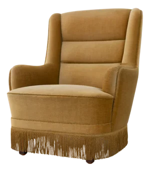 Mid-Century Danish Velvet Lounge Chair, 1960s