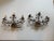 Italian 3 Arm Sconces Encrusted With Crystal Flowers -A Pair For Sale - Image 10 of 10