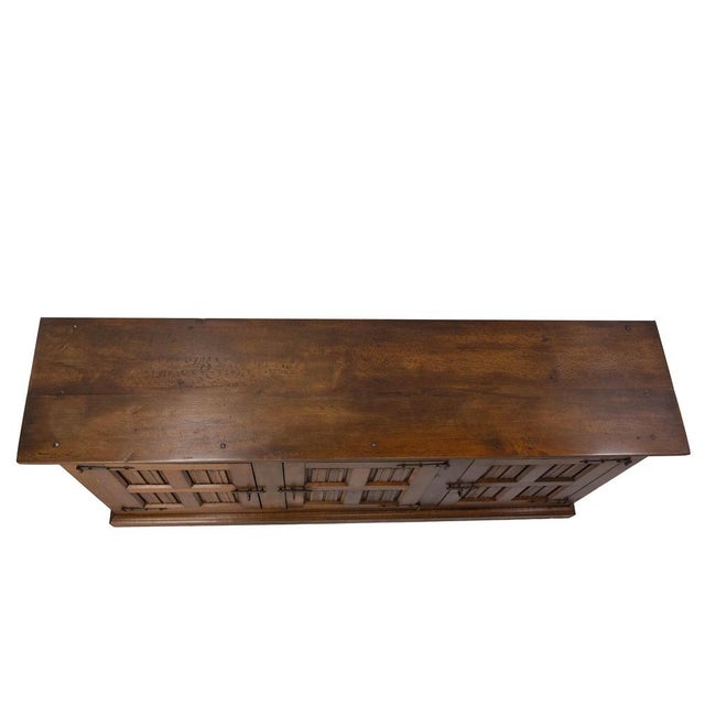 Spanish Credenza in Oak and Wrought Iron, 1960 For Sale - Image 12 of 17