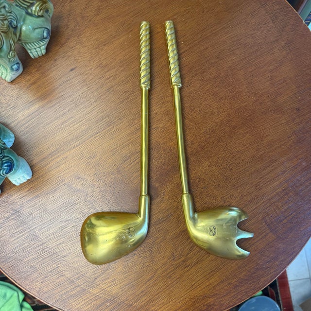 Vintage Brass Golf Club Salad Servers - A Pair For Sale In Charleston - Image 6 of 8