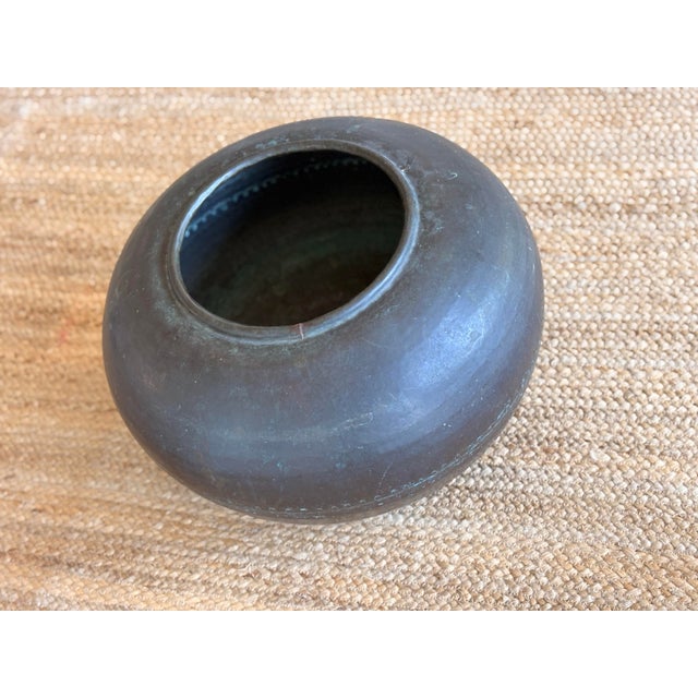 Large Antique Copper Orb Jardiniere For Sale In Seattle - Image 6 of 12
