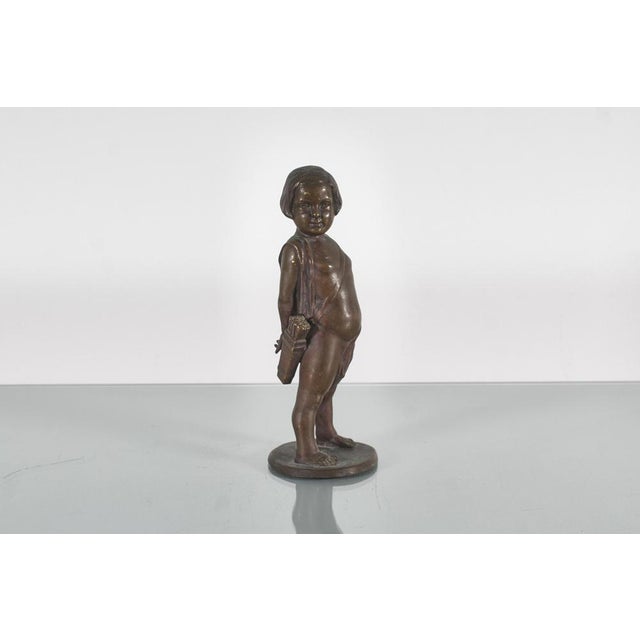 Sculpture of a Child with Arrows in Bronze, 1922 For Sale - Image 4 of 14