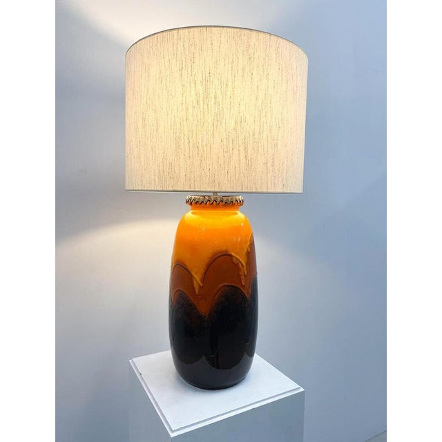 Orange Ceramic Table Lamp, Germany, 1970s For Sale - Image 6 of 8