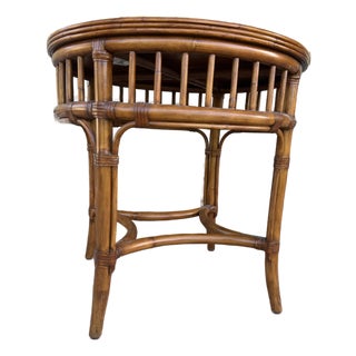 Ethan Allen Rattan Side Table For Sale