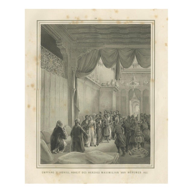 Heinrich von Mayr, Palace Reception, Duke Maximilian at Mehemed Ali's Court, 1846, Print For Sale