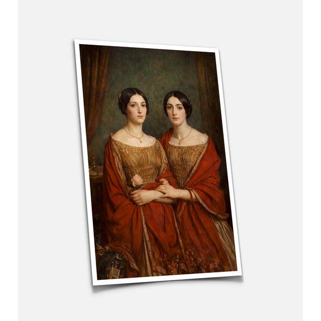 Not Yet Made - Made To Order Atelier Aria Lumae the Sisters Unspoken Terracotta and Warm Amber Large Board Print For Sale - Image 5 of 16