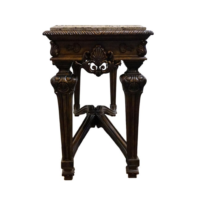 Ashley Furniture Casa Mollino Mediterranean Old World Style 54" Console Table - Dark Brown Finish W. Granite Top T953-4 For Sale In Kansas City - Image 6 of 9