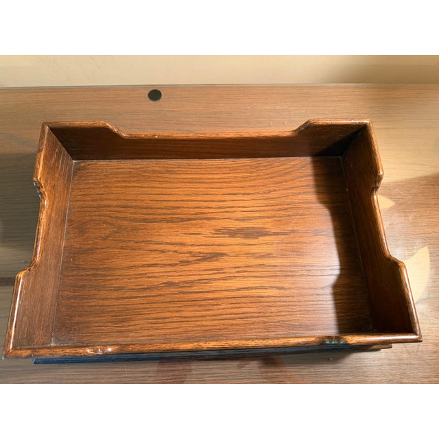 Vintage Romweber Viking Oak Desk Tray For Sale In Chicago - Image 6 of 6