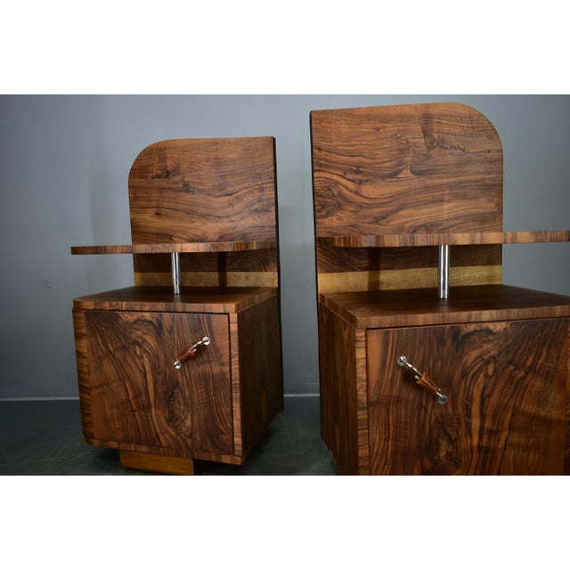 Art Deco Bedside Tables, Czechoslovakia, 1932s, Set of 2 For Sale - Image 4 of 18