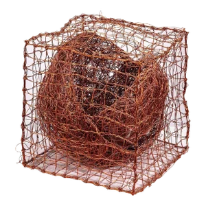 Nancy Koenigsberg Modernist Contemporary Copper Cube and Ball Sculpture 1990s