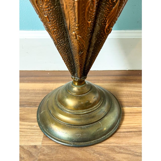 Mid 20th Century Vintage Copper and Brass Umbrella Stand For Sale - Image 5 of 10